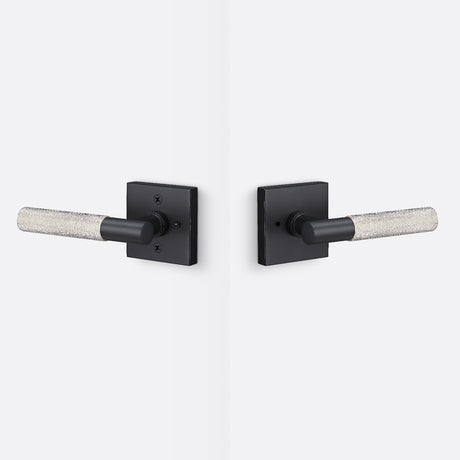 Sure-Loc AP102-SQ FBL GRIP-KN 15 flat black / satin nickel privacy door lever