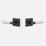 Sure-Loc AP102-SQ FBL GRIP-KN 26 flat black / polished chrome privacy door lever