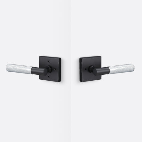 Sure-Loc AP102-SQ FBL GRIP-KN 26 flat black / polished chrome privacy door lever