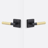 Sure-Loc AP102-SQ FBL GRIP-KN SB flat black / satin brass privacy door lever
