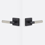 Sure-Loc AP102-SQ FBL GRIP-SKN 15 flat black / satin nickel privacy door lever