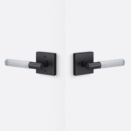 Sure-Loc AP102-SQ FBL GRIP-SKN 26 flat black / polished chrome privacy door lever