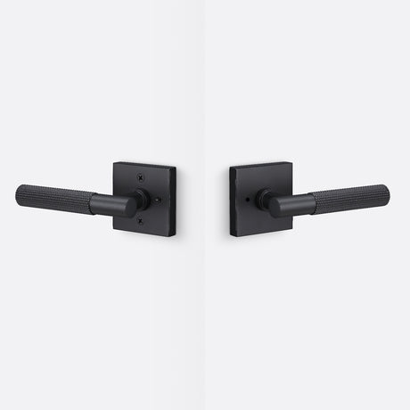 Sure-Loc AP102-SQ FBL GRIP-SKN FBL flat black privacy door lever
