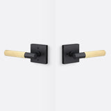 Sure-Loc AP102-SQ FBL GRIP-SKN SB flat black / satin brass privacy door lever