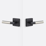 Sure-Loc AP102-SQ FBL GRIP-SM 15 flat black / satin nickel privacy door lever