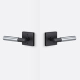 Sure-Loc AP102-SQ FBL GRIP-SM 26 flat black / polished chrome privacy door lever