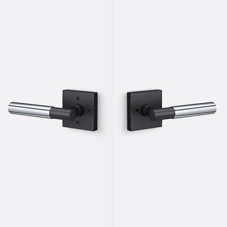 Sure-Loc AP102-SQ FBL GRIP-SM 26 flat black / polished chrome privacy door lever