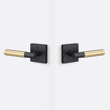 Sure-Loc AP102-SQ FBL GRIP-SM SB flat black / satin brass privacy door lever