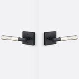 Sure-Loc AP102-SQ FBL GRIP-VT 15 flat black / satin nickel privacy door lever