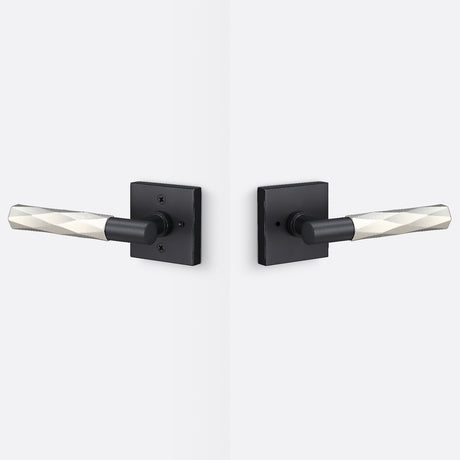 Sure-Loc AP102-SQ FBL GRIP-VT 15 flat black / satin nickel privacy door lever