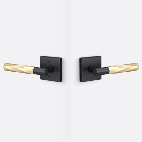 Sure-Loc AP102-SQ FBL GRIP-VT SB flat black / satin brass privacy door lever