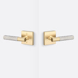Sure-Loc AP102-SQ SB GRIP-KN 15 satin brass / satin nickel privacy door lever