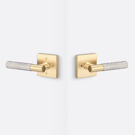 Sure-Loc AP102-SQ SB GRIP-KN 15 satin brass / satin nickel privacy door lever