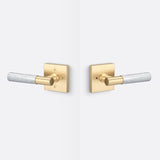 Sure-Loc AP102-SQ SB GRIP-KN 26 satin brass / polished chrome privacy door lever