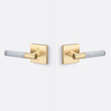 Sure-Loc AP102-SQ SB GRIP-SKN 26 satin brass / polished chrome privacy door lever