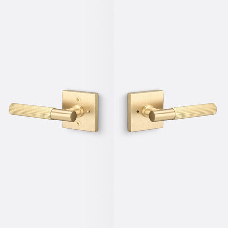 Sure-Loc AP102-SQ SB GRIP-SKN SB satin brass privacy door lever