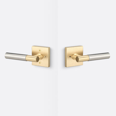 Sure-Loc AP102-SQ SB GRIP-SM 15 satin brass / satin nickel privacy door lever