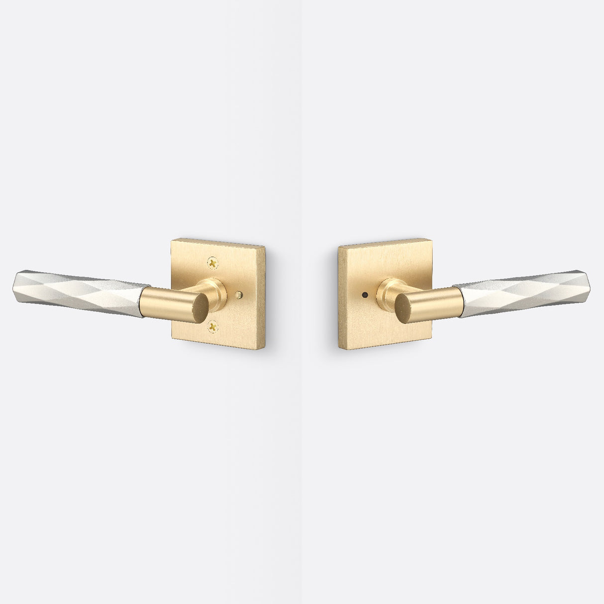 Sure-Loc AP102-SQ SB GRIP-VT 15 satin brass / satin nickel privacy door lever