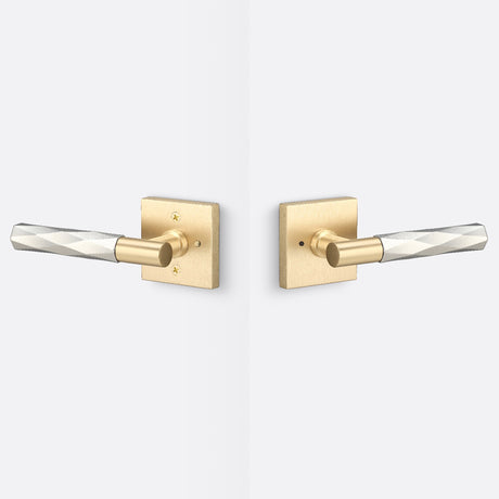 Sure-Loc AP102-SQ SB GRIP-VT 15 satin brass / satin nickel privacy door lever