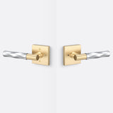 Sure-Loc AP102-SQ SB GRIP-VT 26 satin brass / polished chrome privacy door lever