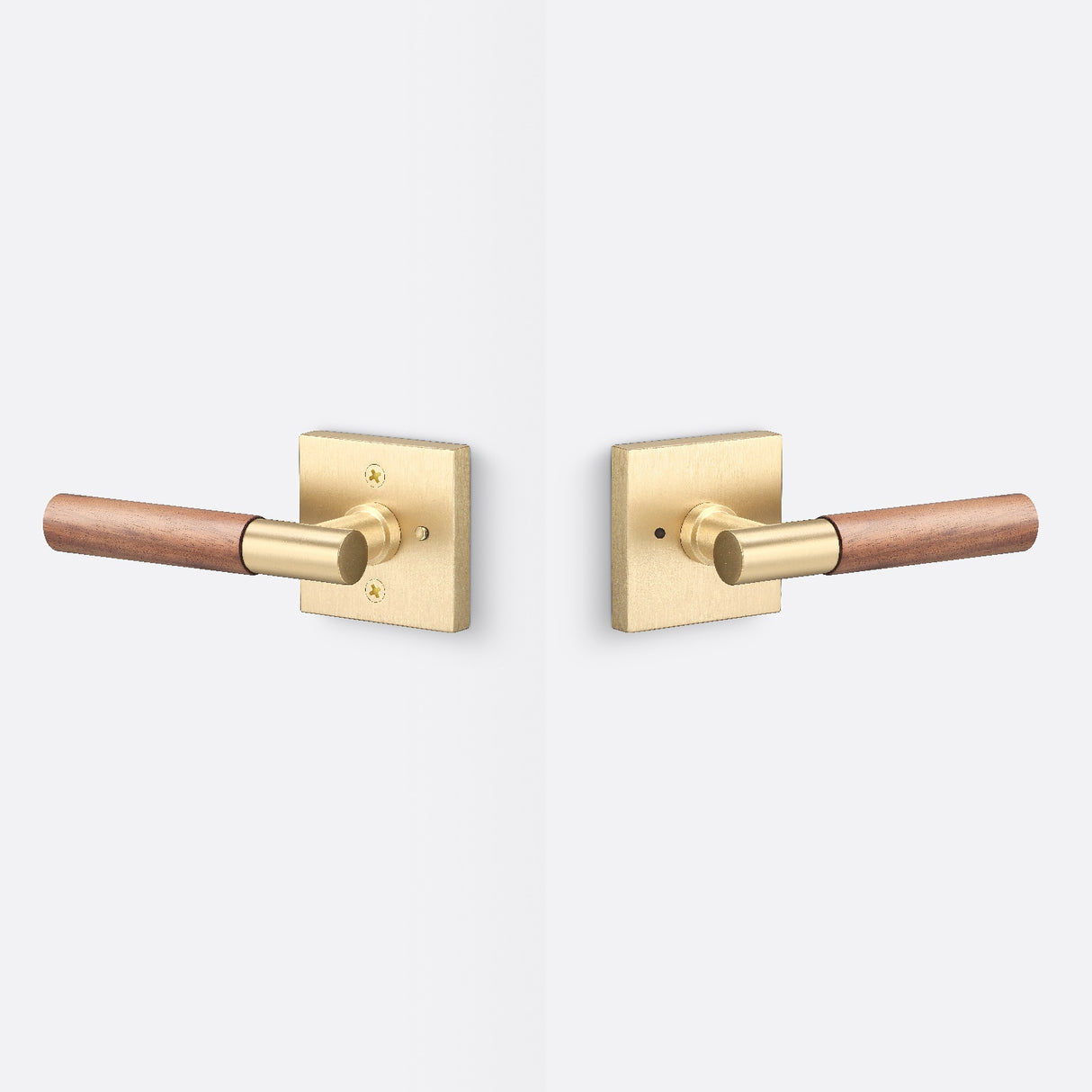 Sure-Loc AP102-SQ SB GRIP-WN satin brass / walnut privacy door lever