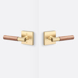 Sure-Loc AP102-SQ SB GRIP-WN satin brass / walnut privacy door lever