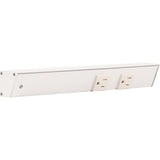 Task Lighting 12" White Apt Angle Power Strip White Receptacles Left Wire Entry