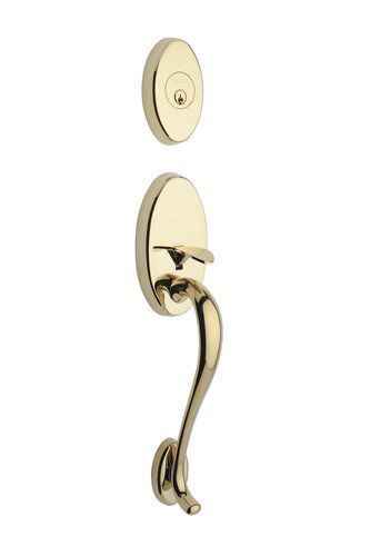 Copper Creek AT4610PVD lifetime polished brass single cylinder handleset