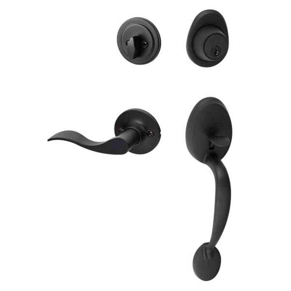 Sure-Loc AT507-SB LH FBL flat black single cylinder handleset