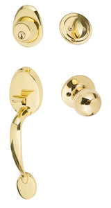 Sure-Loc AT507-TA 3 polished brass single cylinder handleset