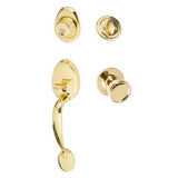 Sure-Loc AT507-TL 3 polished brass single cylinder handleset