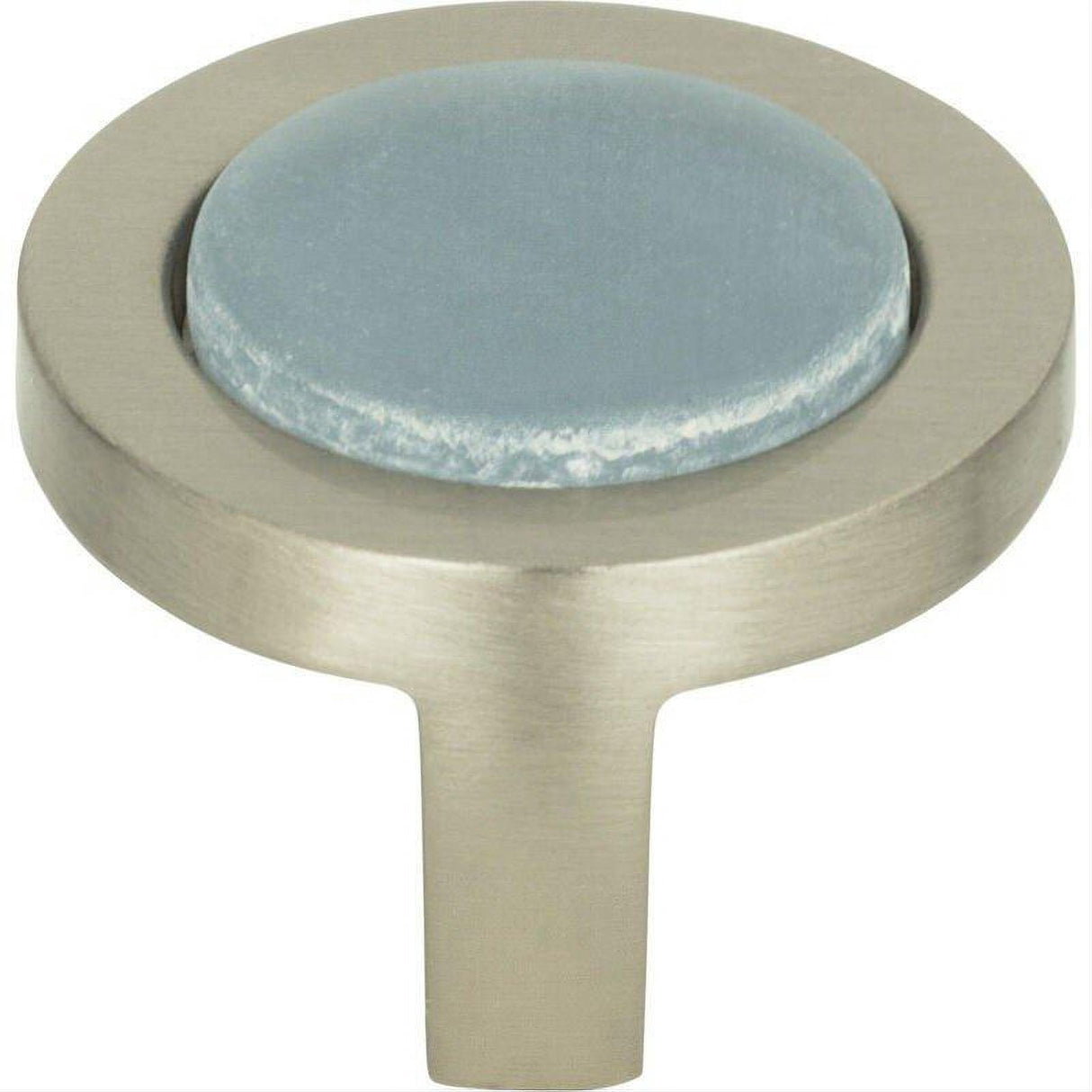 Atlas Homewares 229-BLU-BRN Spa Blue Round Knob 1 1/4 Inch Brushed Nickel