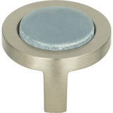 Atlas Homewares 229-BLU-BRN Spa Blue Round Knob 1 1/4 Inch Brushed Nickel
