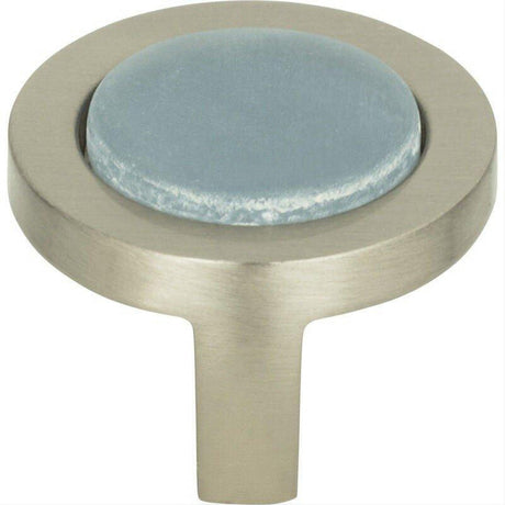 Atlas Homewares 229-BLU-BRN Spa Blue Round Knob 1 1/4 Inch Brushed Nickel