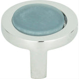 Atlas Homewares 229-BLU-CH Spa Blue Round Knob 1 1/4 Inch Polished Chrome