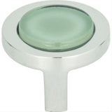 Atlas Homewares 229-GR-CH Spa Black Round Knob 1-1/4" Polished Chrome