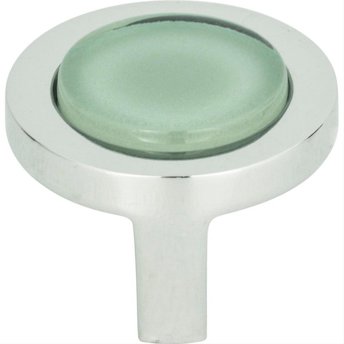 Atlas Homewares 229-GR-CH Spa Green Round Knob 1-1/4" Polished Chrome