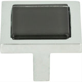 Atlas Homewares 230-BLK-CH Spa Black Square Knob 1 3/8 Inch Polished Chrome