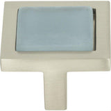 Atlas Homewares 230-BLU-BRN Spa Blue Square Knob 1 3/8 Inch Brushed Nickel