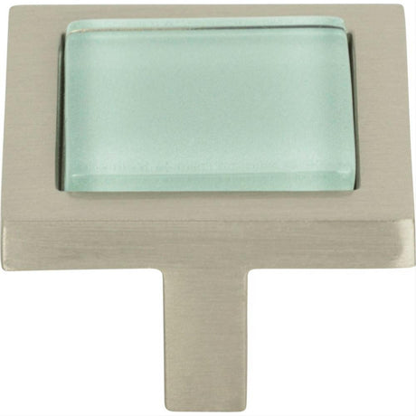 Atlas Homewares 230-GR-BRN Spa Green Square Knob 1-3/8" Brushed Nickel