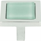 Atlas Homewares 230-GR-CH Spa Green Square Knob 1-3/8" Polished Chrome