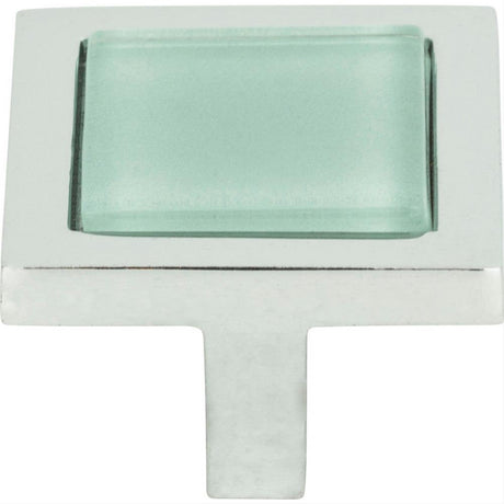 Atlas Homewares 230-GR-CH Spa Green Square Knob 1-3/8" Polished Chrome