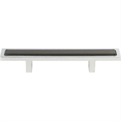 Atlas Homewares 231-BLK-CH Spa Black Pull 3 Inch Center to Center Polished Chrome