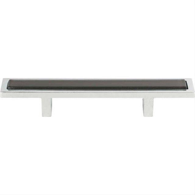 Atlas Homewares 231-BLK-CH Spa Black Pull 3 Inch Center to Center Polished Chrome