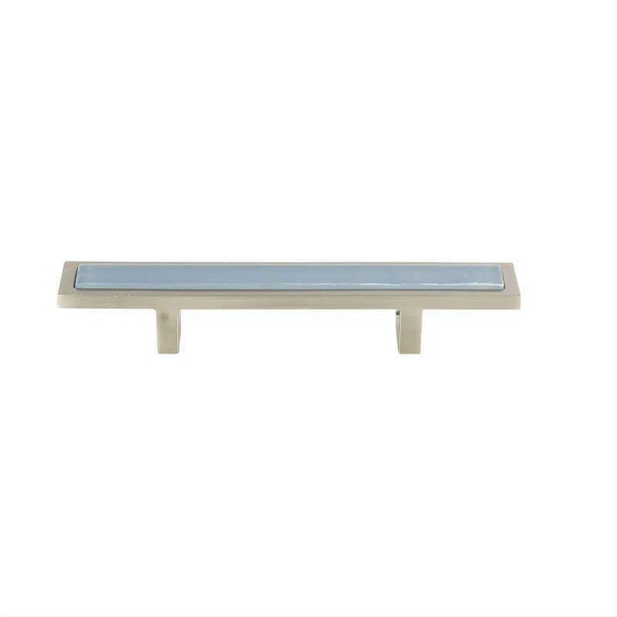 Atlas Homewares 231-BLU-BRN Spa Blue Pull 3 Inch Center to Center Brushed Nickel