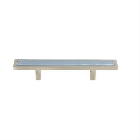 Atlas Homewares 231-BLU-BRN Spa Blue Pull 3 Inch Center to Center Brushed Nickel