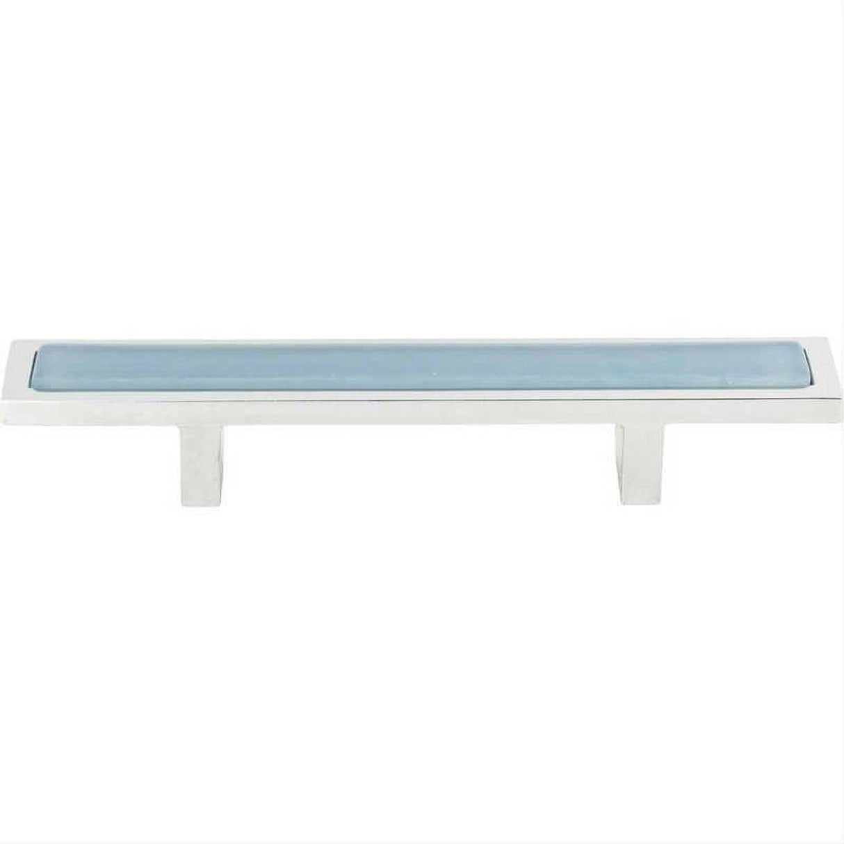 Atlas Homewares 231-BLU-CH Spa Blue Pull 3 Inch Center to Center Polished Chrome