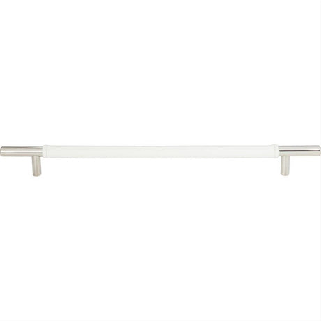 Atlas Homewares 282-WT-CH Zanzibar Black Leather Pull 11-5/16" Center to Center Polished Chrome