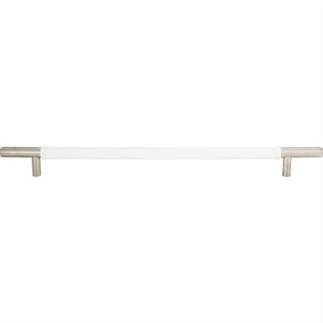Atlas Homewares 282-WT-SS Zanzibar Black Leather Pull 11-5/16" Center to Center Stainless Steel