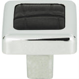 Atlas Homewares 3149-CROC Paradigm Square Knob 1-1/4" Chrome / Black Croc Leather